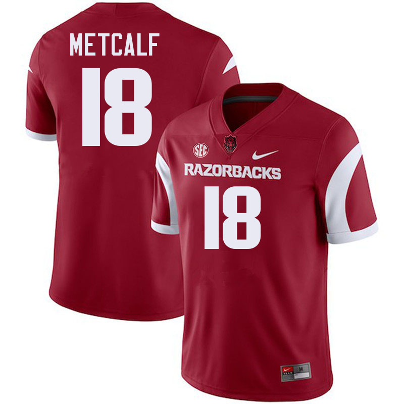 TJ Metcalf Arkansas Jersey,Arkansas Razorbacks #18 TJ Metcalf Jersey Youth College-Retro Cardinal